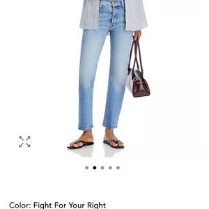 MOTHER Mid rise Hiker Hover in Full Moon